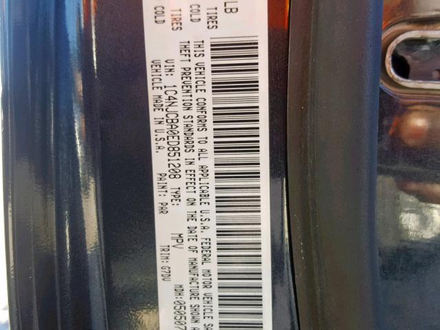 1C4NJCBA0ED851208 - 2014 JEEP COMPASS SP გრაფიტი ფოტო 10