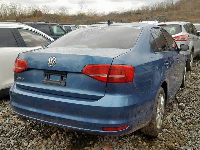 3VW2K7AJ0FM217313 - 2015 VOLKSWAGEN JETTA BASE Կապույտ լուսանկար 4