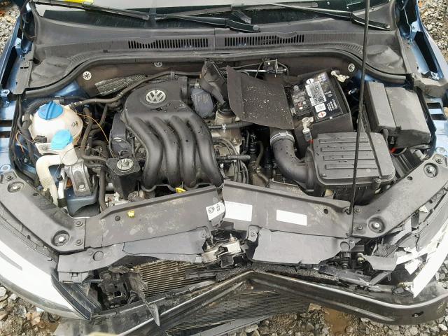 3VW2K7AJ0FM217313 - 2015 VOLKSWAGEN JETTA BASE Կապույտ լուսանկար 7