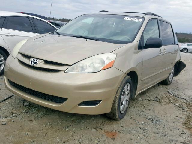 5TDZK23C68S195405 - 2008 TOYOTA SIENNA CE GOLD photo 2