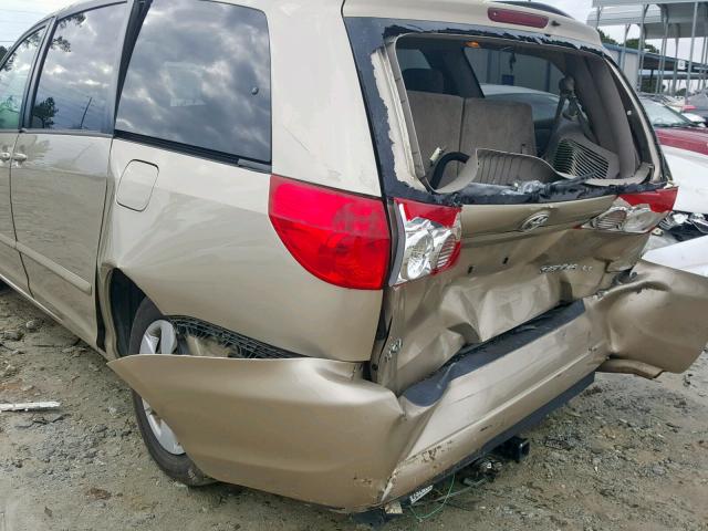 5TDZK23C68S195405 - 2008 TOYOTA SIENNA CE GOLD photo 9