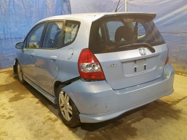 JHMGD38698S014250 - 2008 HONDA FIT SPORT BLUE photo 3