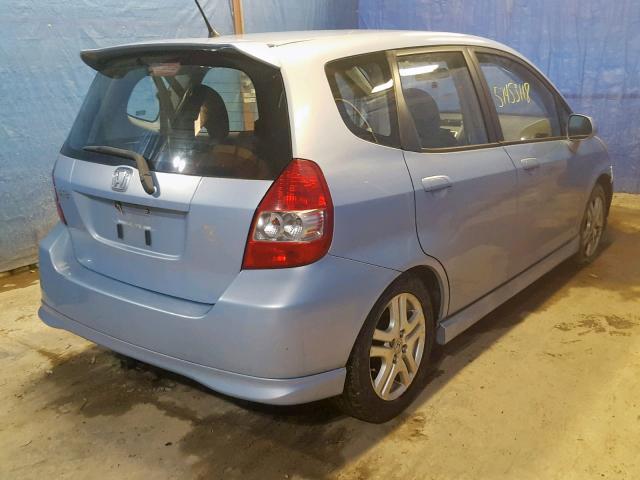 JHMGD38698S014250 - 2008 HONDA FIT SPORT BLUE photo 4