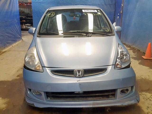 JHMGD38698S014250 - 2008 HONDA FIT SPORT BLUE photo 9