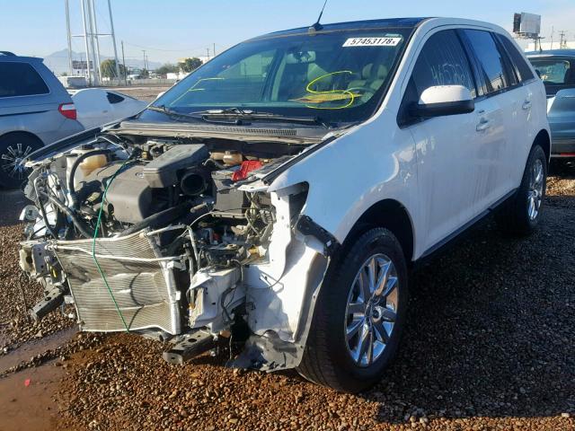 2FMDK3JC2DBC58753 - 2013 FORD EDGE SEL WHITE photo 2