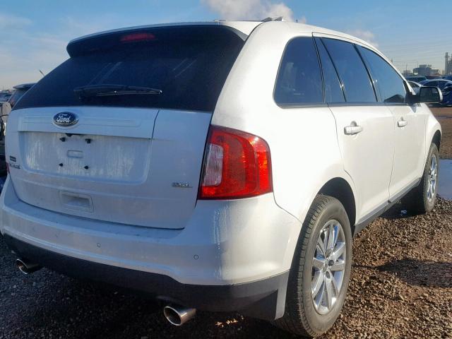 2FMDK3JC2DBC58753 - 2013 FORD EDGE SEL WHITE photo 4