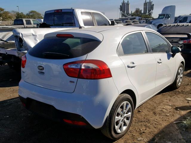 KNADM5A36D6132370 - 2013 KIA RIO LX WHITE photo 4