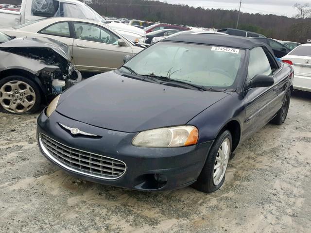 1C3EL55U11N583001 - 2001 CHRYSLER SEBRING LX BLUE photo 2