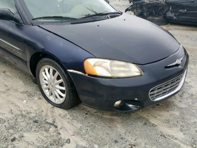 1C3EL55U11N583001 - 2001 CHRYSLER SEBRING LX BLUE photo 9