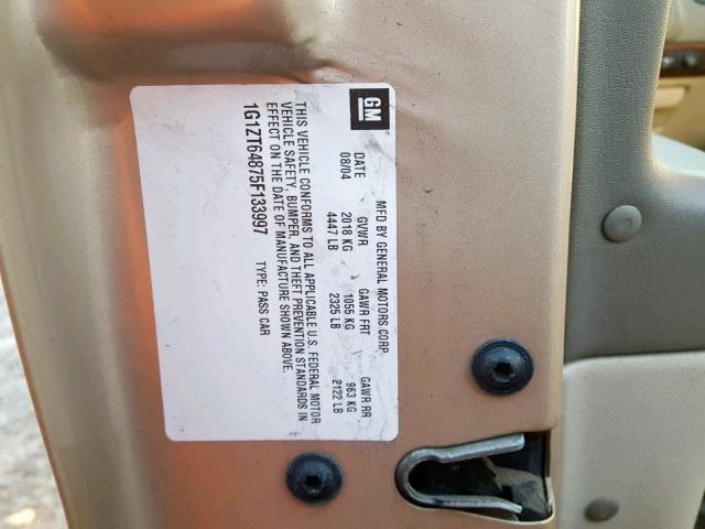 1G1ZT64875F133997 - 2005 CHEVROLET MALIBU MAX 棕色 照片 10