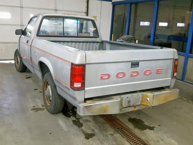 1B7FL16G7NS609660 - 1992 DODGE DAKOTA GRAY photo 3