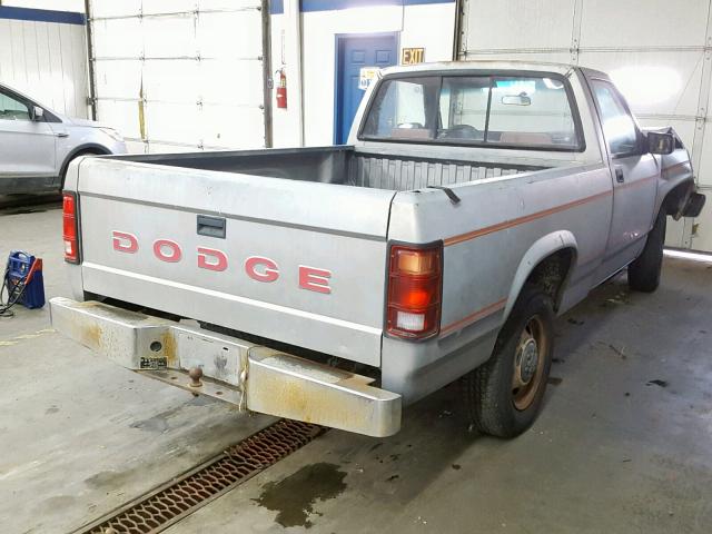 1B7FL16G7NS609660 - 1992 DODGE DAKOTA GRAY photo 4