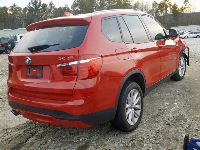 5UXWX9C53H0D99856 - 2017 BMW X3 XDRIVE2 RED photo 4