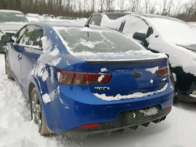 KNAFU6A21A5205622 - 2010 KIA FORTE EX BLUE photo 3