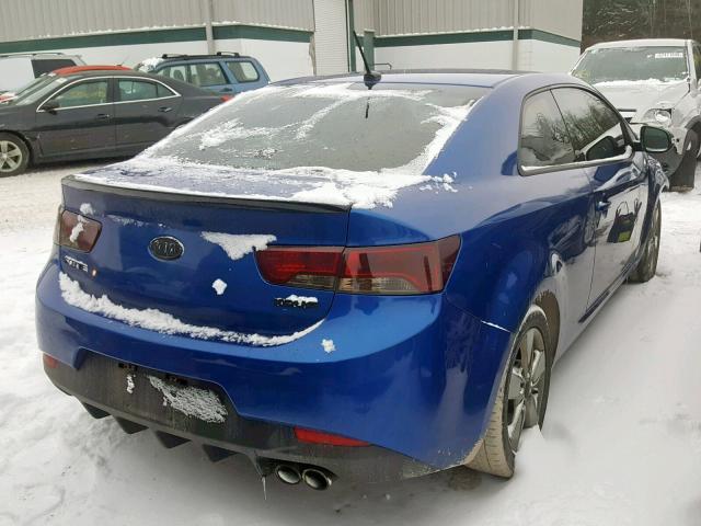 KNAFU6A21A5205622 - 2010 KIA FORTE EX BLUE photo 4