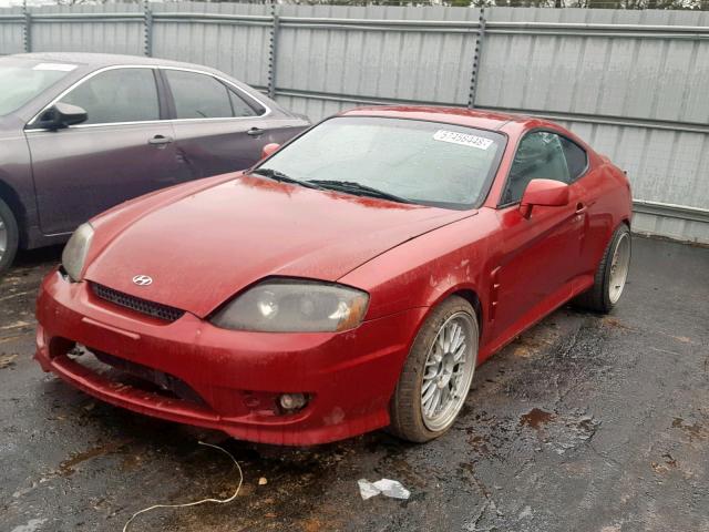 KMHHM65D06U220581 - 2006 HYUNDAI TIBURON GS RED photo 2