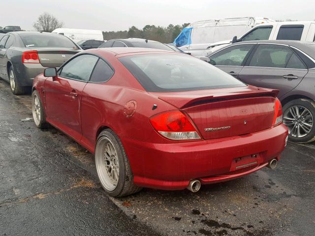 KMHHM65D06U220581 - 2006 HYUNDAI TIBURON GS RED photo 3