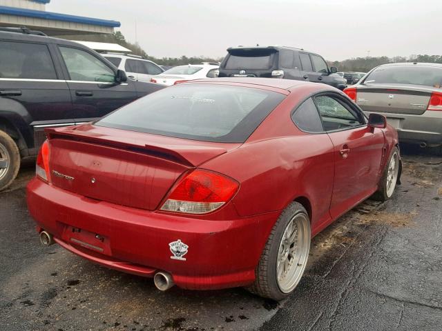 KMHHM65D06U220581 - 2006 HYUNDAI TIBURON GS RED photo 4