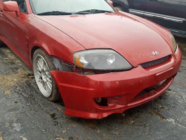 KMHHM65D06U220581 - 2006 HYUNDAI TIBURON GS RED photo 9