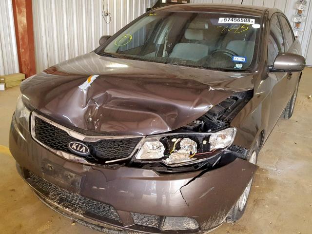 KNAFU4A2XD5727075 - 2013 KIA FORTE EX BROWN photo 2