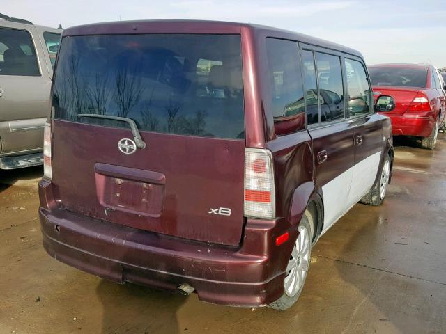 JTLKT324050190038 - 2005 TOYOTA SCION XB BURGUNDY photo 4