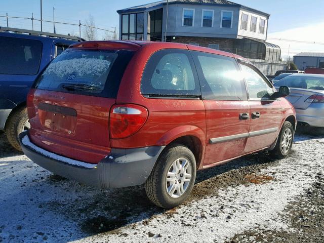 1D4GP25R37B149145 - 2007 DODGE CARAVAN SE RED photo 4