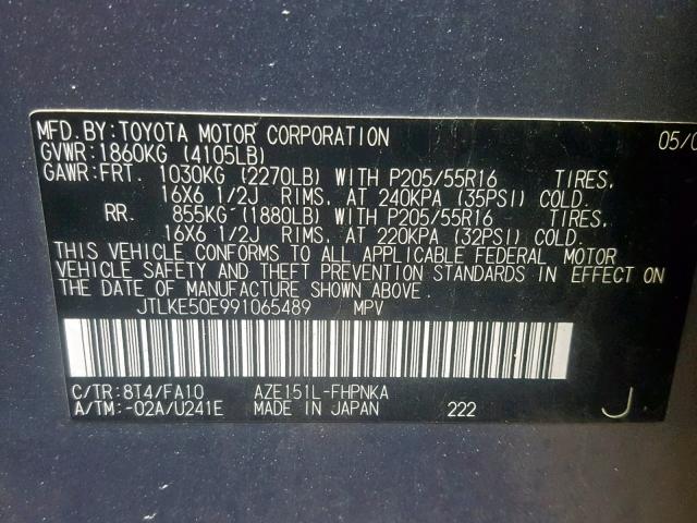 JTLKE50E991065489 - 2009 TOYOTA SCION XB Күміс фото 10