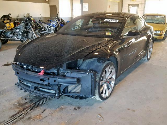 5YJSA1H21EFP62456 - 2014 TESLA MODEL S BLACK photo 2