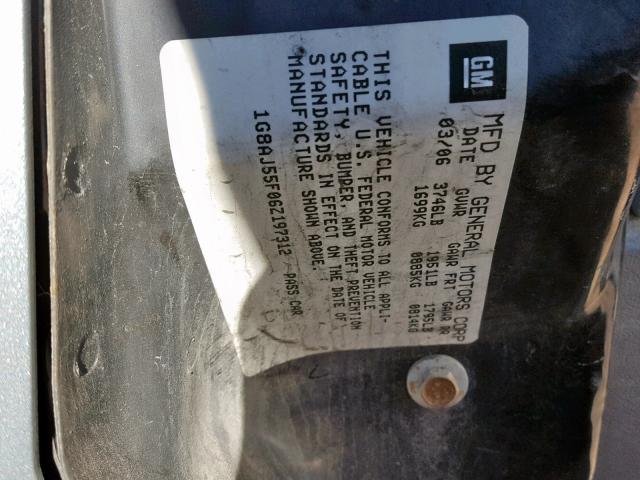 1G8AJ55F06Z197312 - 2006 SATURN ION LEVEL GRAY photo 10
