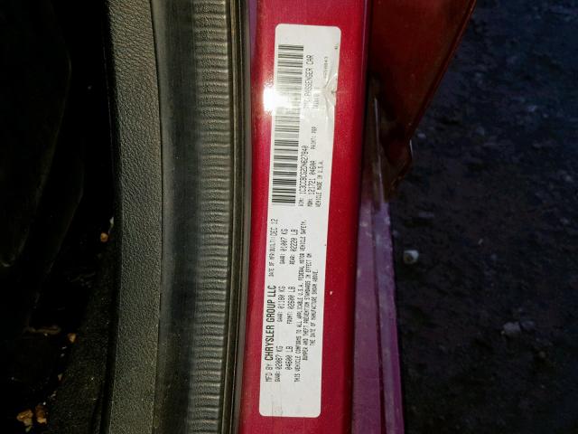 1C3CCBCG2DN627840 - 2013 CHRYSLER 200 LIMITE RED photo 10