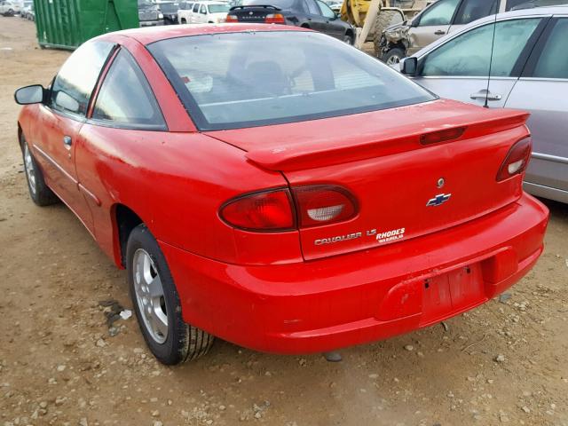 1G1JS124527470158 - 2002 CHEVROLET CAVALIER L RED photo 3