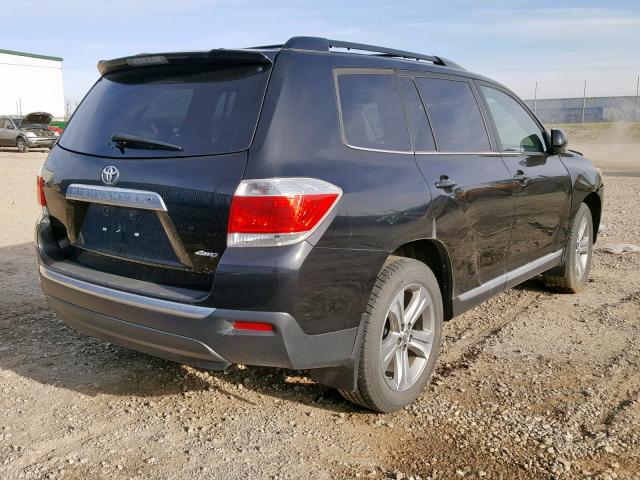 5TDBK3EH6DS206655 - 2013 TOYOTA HIGHLANDER BLACK photo 4