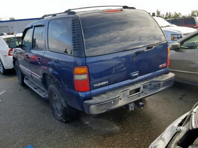 1GKEC13V73J324804 - 2003 GMC YUKON BLUE photo 3