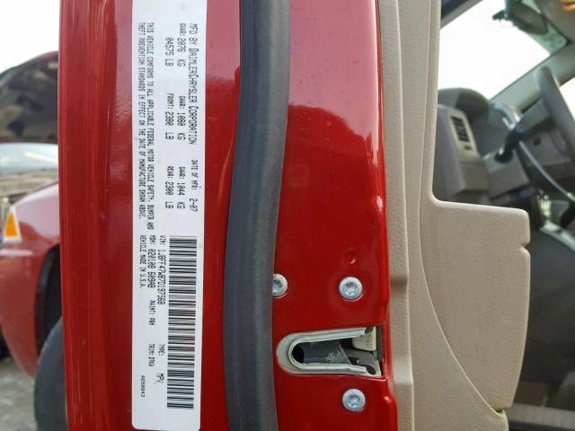 1J8FF47W87D197568 - 2007 JEEP COMPASS RED photo 10