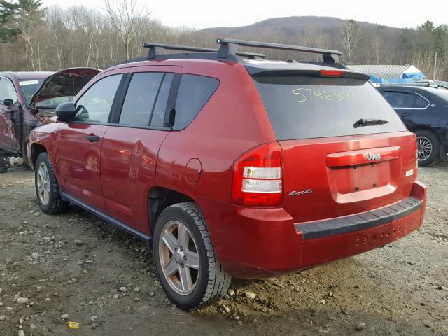 1J8FF47W87D197568 - 2007 JEEP COMPASS RED photo 3