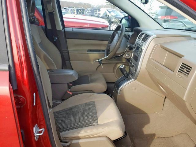 1J8FF47W87D197568 - 2007 JEEP COMPASS RED photo 5
