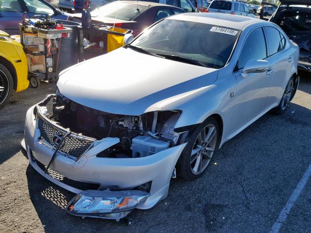 JTHBF5C29C5158392 - 2012 LEXUS IS 250 SILVER photo 2