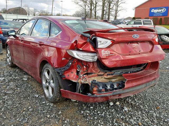 3FA6P0G75GR244185 - 2016 FORD FUSION S RED photo 3