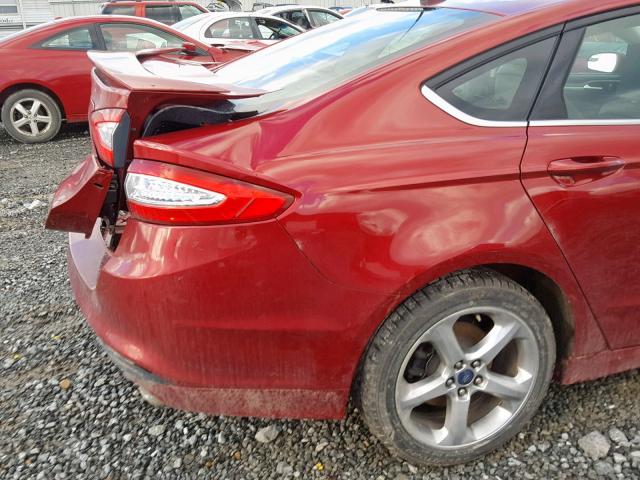 3FA6P0G75GR244185 - 2016 FORD FUSION S RED photo 9