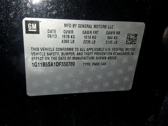 1G11B5SA1DF330789 - 2013 CHEVROLET MALIBU LS Negro foto 10