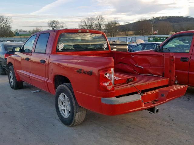 1D7HW48N15S269246 - 2005 DODGE DAKOTA QUA RED photo 3