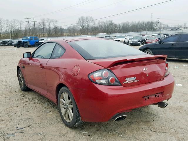 KMHHM66D88U279895 - 2008 HYUNDAI TIBURON GS RED photo 3