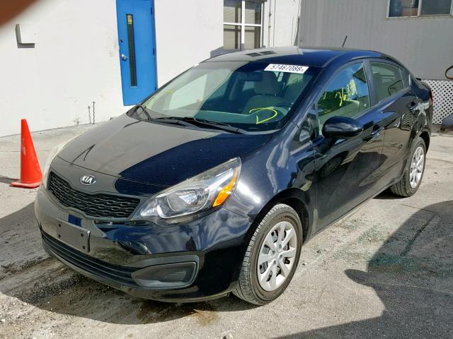 KNADM4A39E6412988 - 2014 KIA RIO LX BLACK photo 2