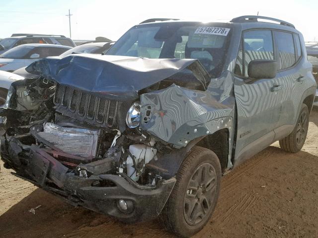 ZACCJBAB1JPH37774 - 2018 JEEP RENEGADE S ნაცრისფერი ფოტო 2