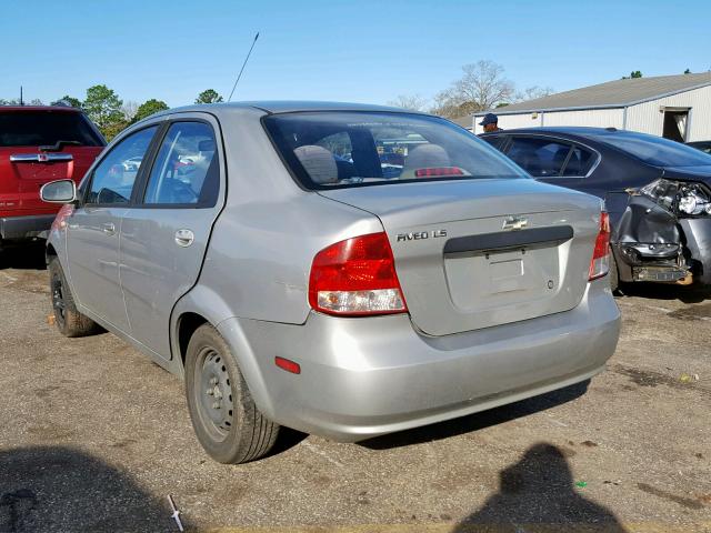 KL1TD526X5B382783 - 2005 CHEVROLET AVEO BASE Gümüş foto 3