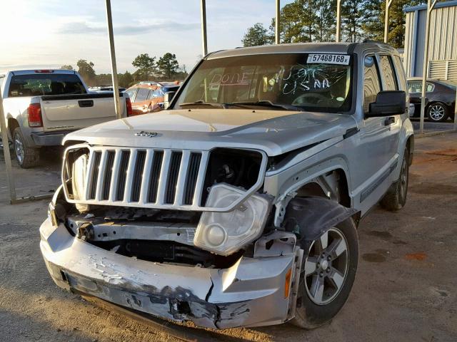 1J8GP28K08W245393 - 2008 JEEP LIBERTY SP SILVER photo 2