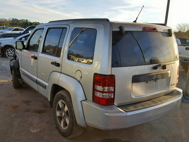 1J8GP28K08W245393 - 2008 JEEP LIBERTY SP SILVER photo 3