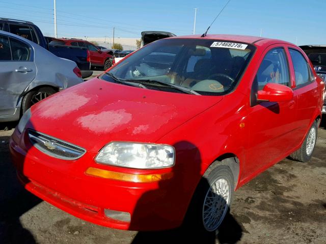 KL1TD52634B163713 - 2004 CHEVROLET AVEO RED photo 2