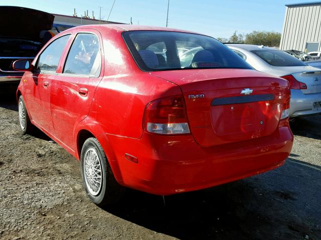 KL1TD52634B163713 - 2004 CHEVROLET AVEO RED photo 3