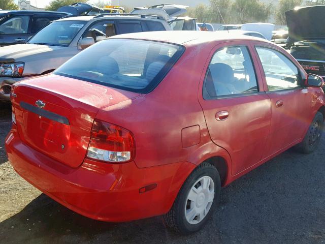 KL1TD52634B163713 - 2004 CHEVROLET AVEO RED photo 4